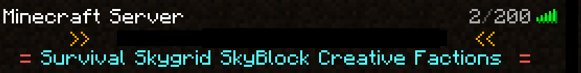 Minecraft server network